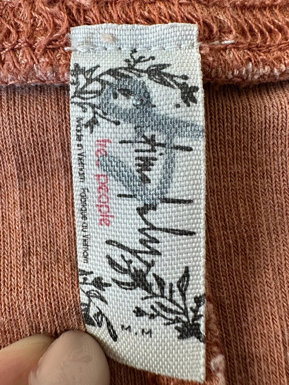 FREE PEOPLE Ribbed Mock Neck Long Sleeve Sweater - Rust and Charcoal - Medium